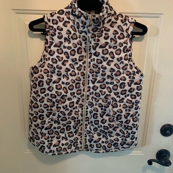 Mud Pie Cheetah Print Puffer Vest size S - Picture 3 of 4